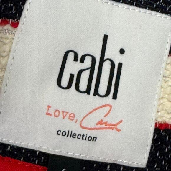 Cabi Nautical Striped Blazer Jacket Navy Red White Double Breasted Preppy Small - Picture 7 of 8